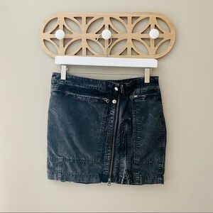 Free People Zippered Mini Skirt Black Sz 4
